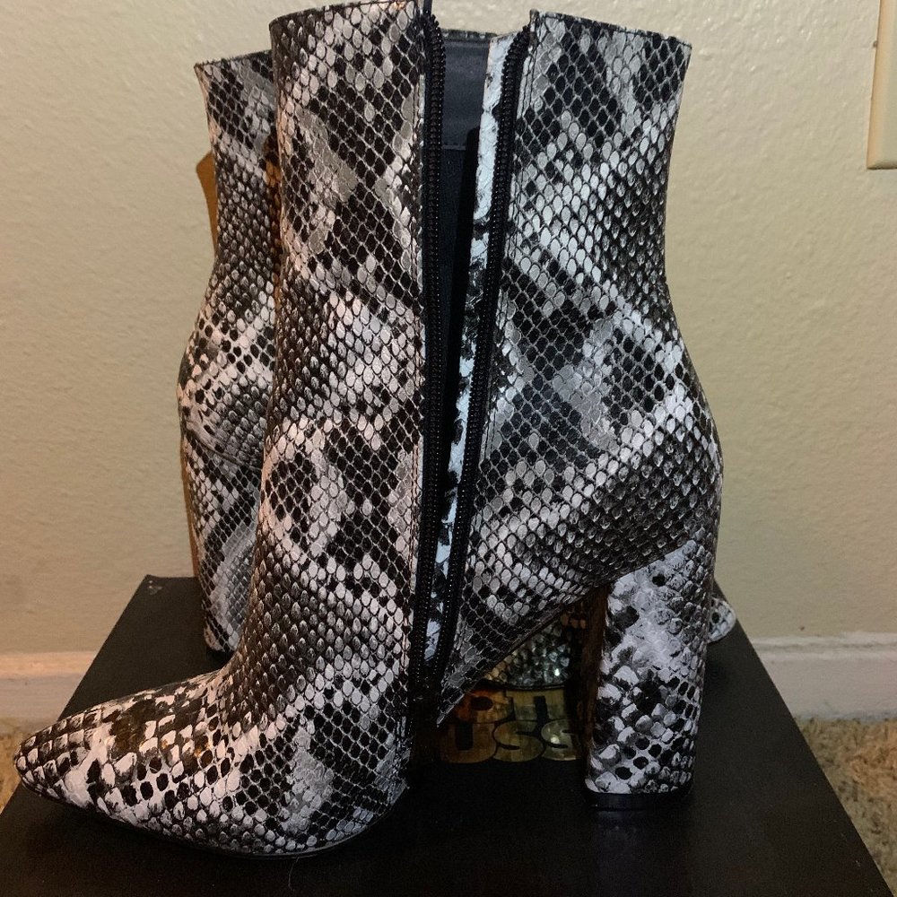 Snake Heeled Boots